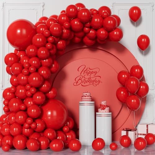 Visun Rot Luftballons, 130 Stück Rote Ballon Girlanden Bogen Set, 5/9/10/12/18 Zoll Rot Ballon Für Jungen Männer Mädchen Hochzeit Geburtstag Eagagement Weihnachten Party Jahrestag Heiratsantrag Deko Visun Rot Luftballons, 130 Stück Rote Ballon Girlanden Bogen Set, 5/9/10/12/18 Zoll Rot Ballon Für Jungen Männer Mädchen Hochzeit Geburtstag Eagagement Weihnachten Party Jahrestag Heiratsantrag Deko von Unisun