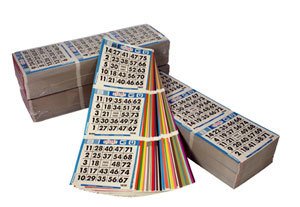 United Novelty 3 on 15 up Bingo Color Collated Paper Game Cards - Book of 50 - lila, blau, rot, orange, braun, grün, grau, gelb, Oliv, pink, Aqua, Hellbraun, Limette, weiß, schwarz von United Novelty