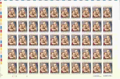 USPS 1990 29 Cent Christmas Madonna & Child Full Sheet of 50 Stamps Scott 2514 von United States Postal Service