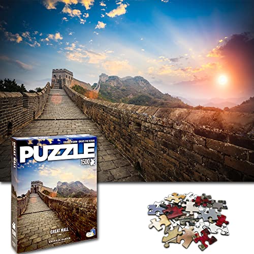 Universal Castle Welt Fotopuzzle - Great Wall, China - Landschaft Puzzle 1500 Teile Geduldsspiel Erwachsene Impossible Klassische XXL Puzzles Geschenk von Universal Castle