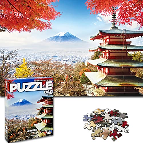 Universal Castle Welt Wahrzeichen Jigsaw Puzzle 1500 Teile Puzzle für Erwachsene und Kinder ab 14 Jahren (Mount Fuji, Japan) von Universal Castle