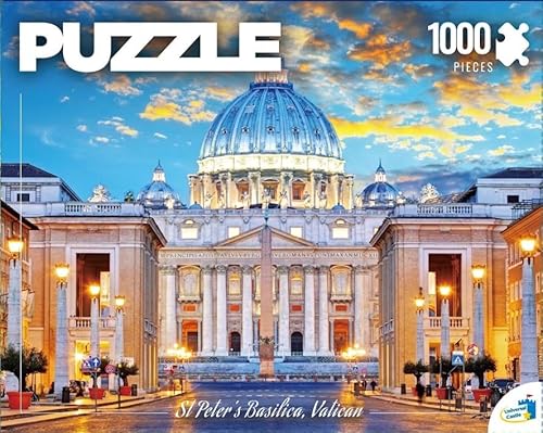 Universal Castle Puzzle 1000 Teile Fotopuzzle Europa Wahrzeichen Landschaft Erwachsene und Kinder ab 14 Jahren Puzzle Spielzeug (St. Peter's Basilica, Vatican) von Universal Castle