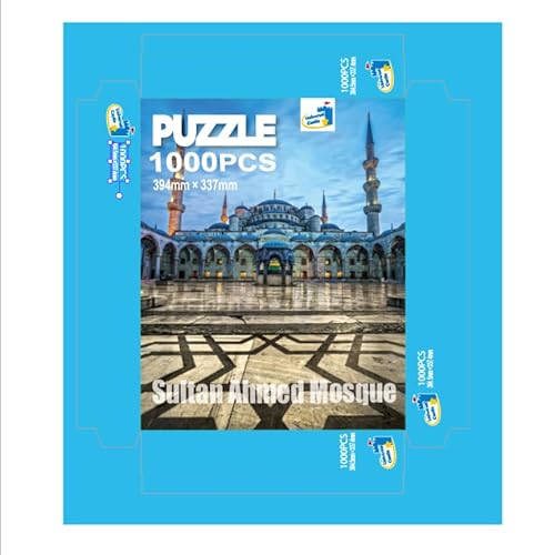 Universal Castle 1000-Teile-Puzzle für Erwachsene - Landschaftspanorama des orientalischen Wahrzeichens, klassisches anspruchsvolles Fotomotiv (Sultan Ahmed Mosque, Istanbul Turkey) von Universal Castle