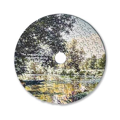 Universal Castle 144 Teile Mini-Puzzle, Meditatives CD-förmiges Puzzle mit Motivationszitaten & Landschaftskunst, mit aufstellbarer Box, Inspirierendes Geschenk (Inner Grove) von Universal Castle