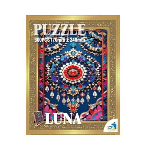 Universal Castle 300-Teile Puzzle-Bastelset mit DIY-Schmuck & Zierrahmen, orientalische Kunst-Puzzle für Erwachsene, Komplettset mit Kartonrahmen, einzigartiges Kulturgeschenk (Luna) von Universal Castle