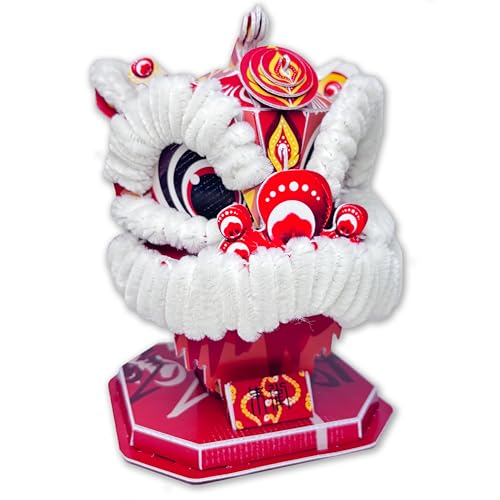 Universal Castle 3D Puzzle, Löwentanz Modellbausatz, unterhaltsames DIY Bastelset, chinesisches Neujahrsdekorationsgeschenk (Vermillion Phoenix) von Universal Castle