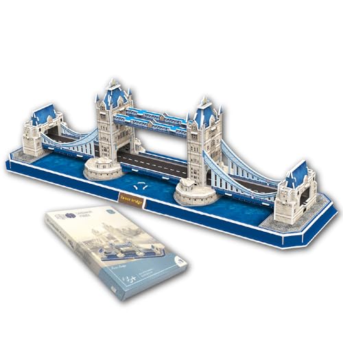 Universal Castle 3D Puzzles Große Architektur Spaß DIY Gebäude Modell Craft Kit Bildung Spielzeug Erwachsene und Kinder Home Decoration Geschenk (Tower Bridge 67 Pieces) von Universal Castle