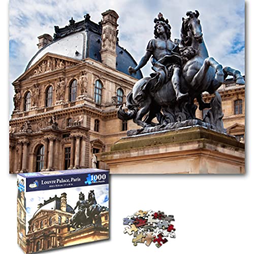 Universal Castle Europa Fotopuzzle Puzzle 1000 Teile für Erwachsene und Kinder Impossible Klassische XXL Puzzle (Louvre-Palast Paris, Frankreich) von Universal Castle