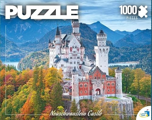 Universal Castle Puzzle 1000 Teile Fotopuzzle Europa Wahrzeichen Landschaft Erwachsene und Kinder ab 14 Jahren Puzzle Spielzeug (Neuschwanstein Castle) von Universal Castle