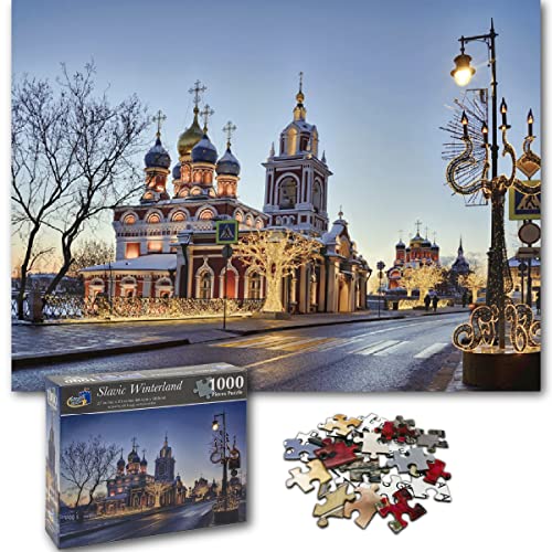Universal Castle Puzzle 1000 Teile Fotopuzzle Europa Wahrzeichen Landschaft Erwachsene und Kinder ab 14 Jahren Puzzle Spielzeug (Slavic Winterland) von Universal Castle