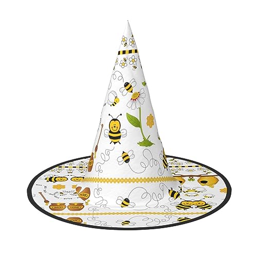 Biene fliegender Druck Halloween Hexenhut Unisex für Partys Weihnachten Partys Karneval und Cosplay von Unkhtt
