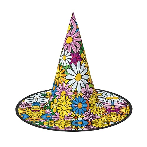 Cartoon-Hut mit süßem Blumendruck, Halloween-Hexenhut, Unisex, für Partys, Weihnachten, Partys, Karneval und Cosplay Cartoon-Hut mit süßem Blumendruck, Halloween-Hexenhut, Unisex, für Partys, Weihnachten, Partys, Karneval und Cosplay von Unkhtt