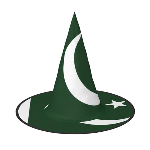 Flagge Pakistans Druck Halloween Hexenhut Unisex für Partys, Weihnachtsfeiern, Karneval und Cosplay von Unkhtt