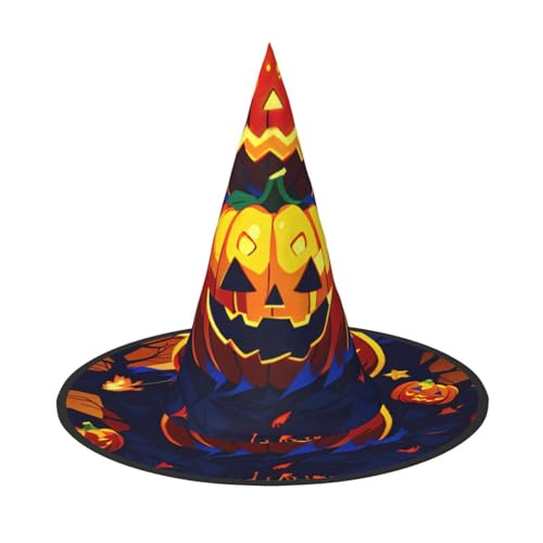 Halloween Kürbis Druck Halloween Hexenhut Unisex für Partys Weihnachten Partys Karneval und Cosplay von Unkhtt