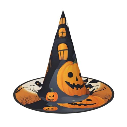 Happy-Halloween-Vector 1 Druck Halloween Hexenhut Unisex für Partys Weihnachten Partys Karneval und Cosplay von Unkhtt