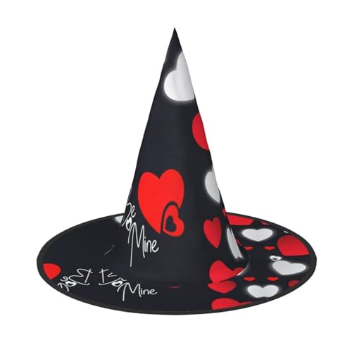 Happy Valentine'S Day Print Halloween Hexenhut Unisex für Partys, Weihnachten, Partys, Karneval und Cosplay von Unkhtt