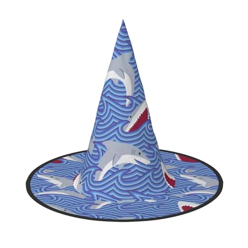 Hexenhut mit Fischaufdruck, Halloween, Unisex, für Partys, Weihnachten, Partys, Karneval und Cosplay von Unkhtt