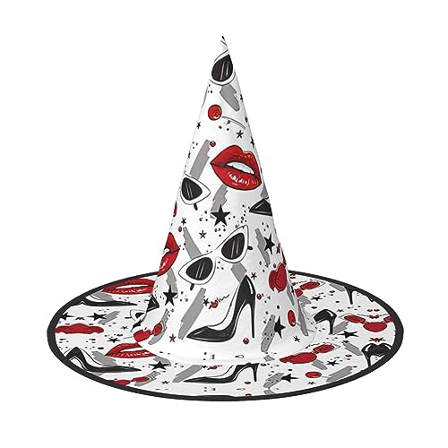 Hexenhut mit Lippen, High Heels, bedruckt, Halloween, Unisex, für Partys, Weihnachten, Partys, Karneval und Cosplay Hexenhut mit Lippen, High Heels, bedruckt, Halloween, Unisex, für Partys, Weihnachten, Partys, Karneval und Cosplay von Unkhtt
