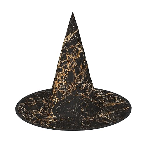 Hexenhut mit goldenem Marmor-Druck, Halloween, Unisex, für Partys, Weihnachten, Partys, Karneval und Cosplay von Unkhtt