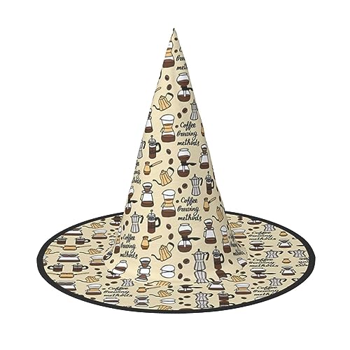 Kaffee und Süßigkeiten Zuckerdruck Halloween Hexenhut Unisex für Partys Weihnachten Partys Karneval und Cosplay von Unkhtt