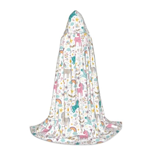 Kapuzenumhang mit Einhörnern, rosa Aufdruck, für Herren, Damen, Teenager, Kinder, für Karneval, Kostümpartys, Halloween, Cosplay Kapuzenumhang mit Einhörnern, rosa Aufdruck, für Herren, Damen, Teenager, Kinder, für Karneval, Kostümpartys, Halloween, Cosplay von Unkhtt
