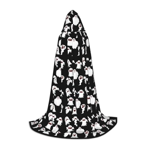 Lustiger weißer Geister-Aufdruck, Kapuzenumhang, Herren, Damen, Teenager, Kinder, für Karneval, Kostümpartys, Halloween, Cosplay Lustiger weißer Geister-Aufdruck, Kapuzenumhang, Herren, Damen, Teenager, Kinder, für Karneval, Kostümpartys, Halloween, Cosplay von Unkhtt