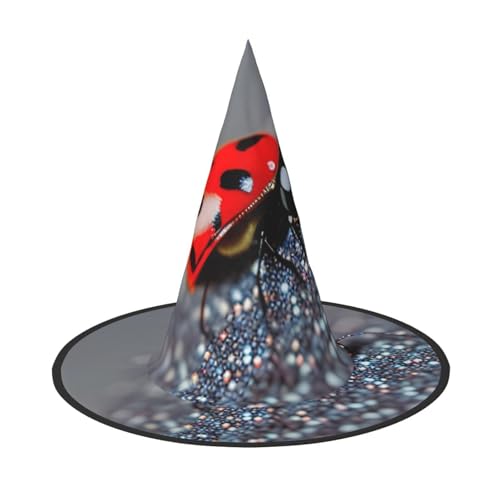 Marienkäfer-Muster, unendlicher gesprenkelter Druck, Halloween, Hexenhut, Unisex, für Partys, Weihnachten, Partys, Karneval und Cosplay von Unkhtt