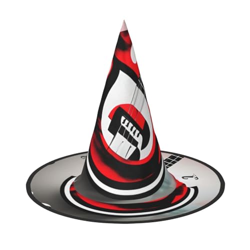 Musik-Symbol-Druck, Halloween, Hexenhut, Unisex, für Partys, Weihnachten, Partys, Karneval und Cosplay von Unkhtt