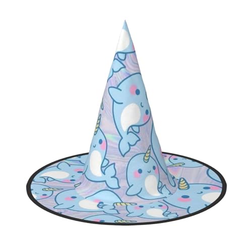 Niedlicher Hexenhut mit Fischdruck, Unisex, für Partys, Weihnachten, Partys, Karneval und Cosplay von Unkhtt