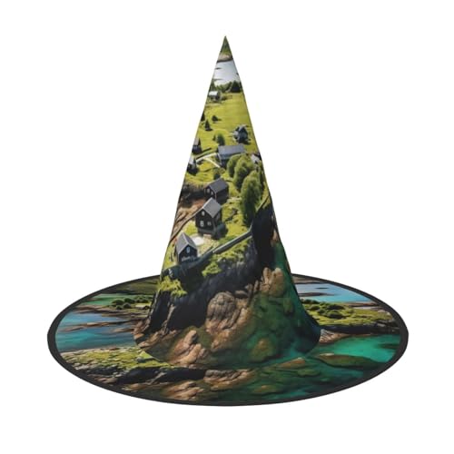 Norwegeninseln Druck Halloween Hexenhut Unisex für Partys Weihnachten Partys Karneval und Cosplay von Unkhtt
