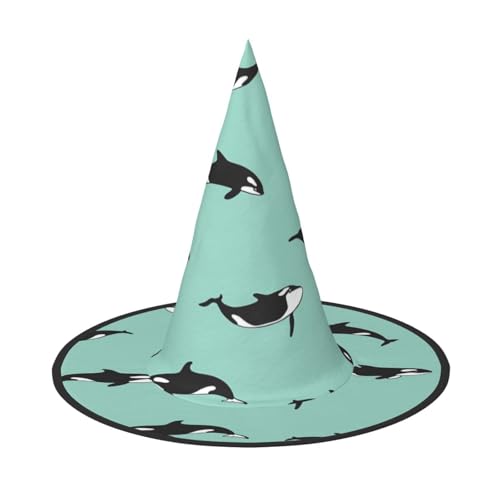 Pazifischer Ozean Wal Druck Halloween Hexenhut Unisex für Partys Weihnachten Partys Karneval und Cosplay von Unkhtt