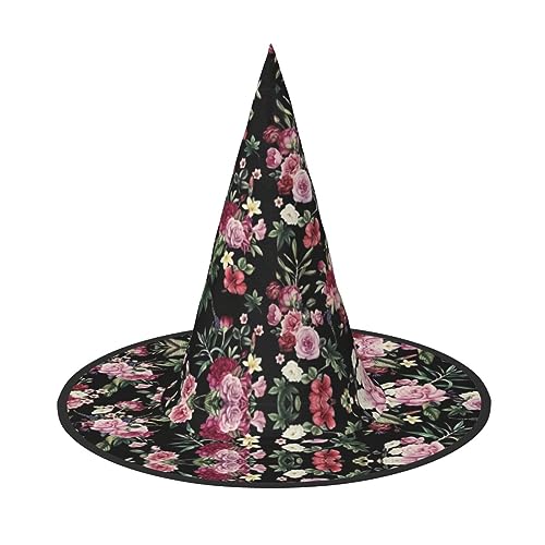 Saflorblatt-Druck, Halloween, Hexenhut, Unisex, für Partys, Weihnachten, Partys, Karneval und Cosplay von Unkhtt