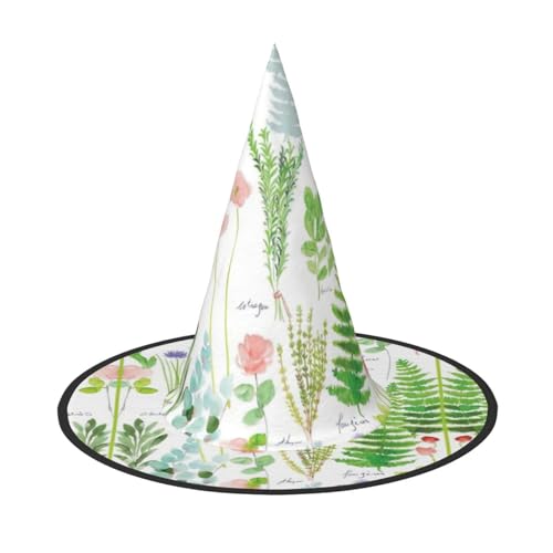 Springtime Kräutergarten Druck Halloween Hexenhut Unisex für Partys Weihnachten Partys Karneval und Cosplay von Unkhtt