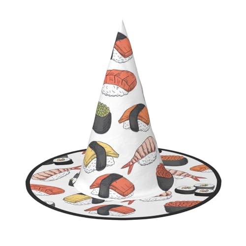 Sushi Print Halloween Hexenhut Unisex für Partys Weihnachten Partys Karneval und Cosplay von Unkhtt