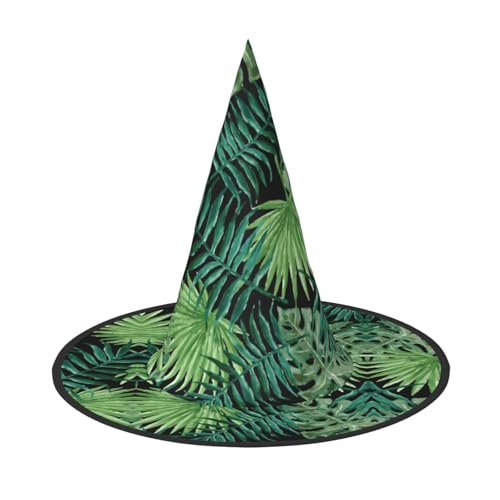 Transparenter Palmblatt-Muster Druck Halloween Hexenhut Unisex für Partys Weihnachten Partys Karneval und Cosplay von Unkhtt