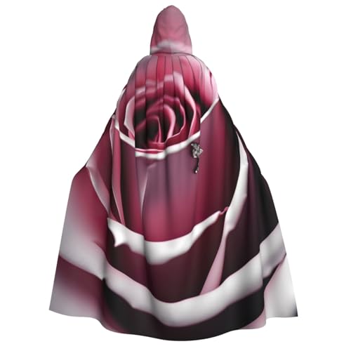 Umhang mit rosa Rose, Nahaufnahme, mit Kapuze, für Herren, Damen, Teenager, Kinder, für Karneval, Kostümpartys, Halloween, Cosplay Umhang mit rosa Rose, Nahaufnahme, mit Kapuze, für Herren, Damen, Teenager, Kinder, für Karneval, Kostümpartys, Halloween, Cosplay von Unkhtt