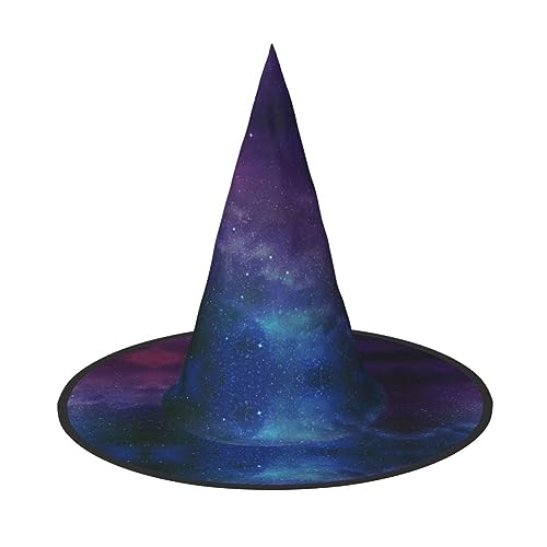 Universum mit Sternen und Galaxie Interstellar Druck Halloween Hexenhut Unisex für Partys Weihnachten Partys Karneval und Cosplay von Unkhtt