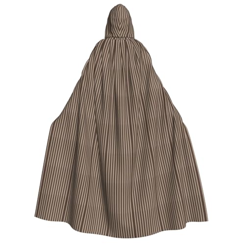 Unkhtt Brauner Kapuzenumhang mit Streifendruck, für Herren, Damen, Teenager, Kinder, für Karneval, Kostümpartys, Halloween, Cosplay von Unkhtt