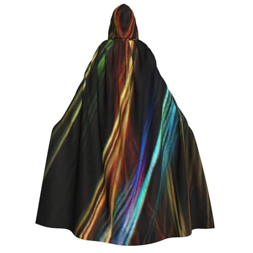 Unkhtt Bunte Linien, Kunstdruck, Kapuzenumhang, Herren, Damen, Teenager, Kinder, für Karneval, Kostümpartys, Halloween, Cosplay von Unkhtt