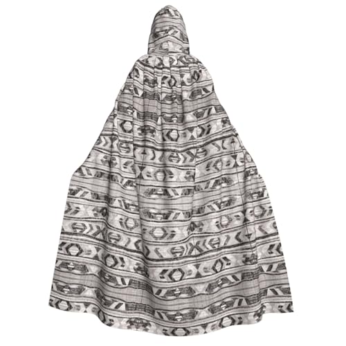 Unkhtt Grauer Kapuzenumhang mit Tribal-Druck, für Herren, Damen, Teenager, Kinder, für Karneval, Kostümpartys, Halloween, Cosplay von Unkhtt