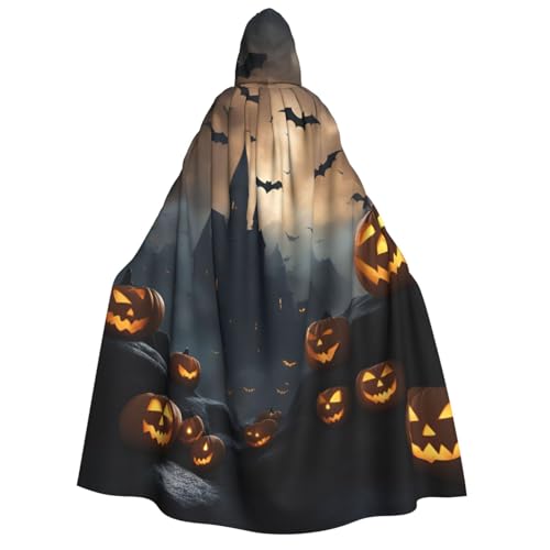Unkhtt Halloween Fliegende Fledermäuse 3 Druck Kapuzenumhang Männer Frauen Teenager Kinder für Karneval Kostüm Partys Halloween Cosplay von Unkhtt