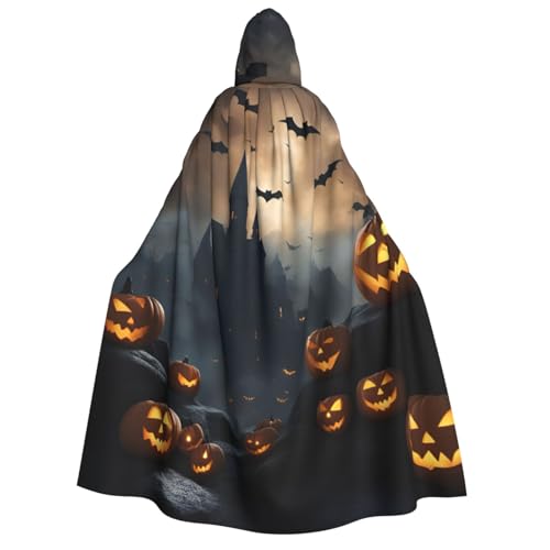 Unkhtt Halloween Fliegende Fledermäuse 3 Druck Kapuzenumhang Männer Frauen Teenager Kinder für Karneval Kostüm Partys Halloween Cosplay von Unkhtt