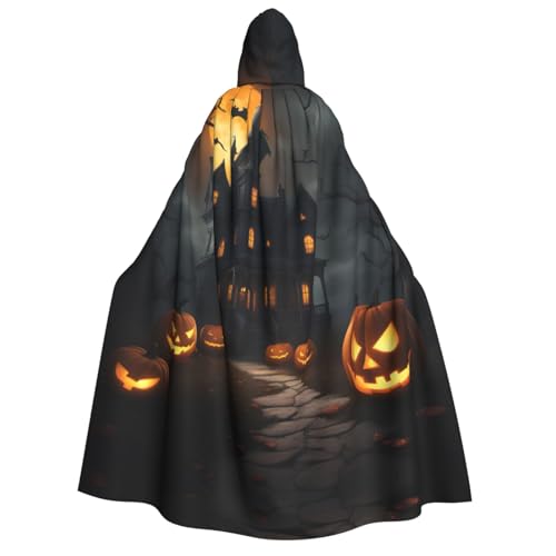 Unkhtt Halloween-Horror-Aufdruck, Kapuzenumhang, Herren, Damen, Teenager, Kinder, für Karneval, Kostümpartys, Halloween, Cosplay von Unkhtt