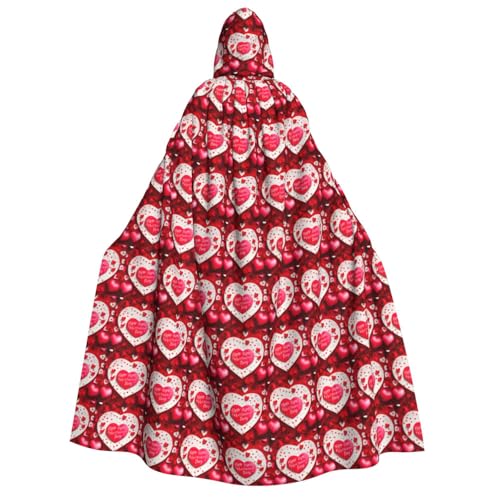 Unkhtt Kapuzenumhang mit Aufschrift "Happy Valentine's Day", für Herren, Damen, Teenager, Kinder, für Karneval, Kostümpartys, Halloween, Cosplay von Unkhtt