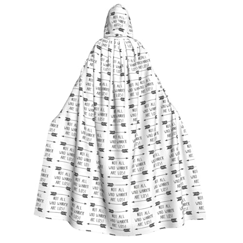Unkhtt Kapuzenumhang mit Aufschrift "Not All Who Wander Are Lost", für Herren, Damen, Teenager, Kinder, für Karneval, Kostümpartys, Halloween, Cosplay von Unkhtt