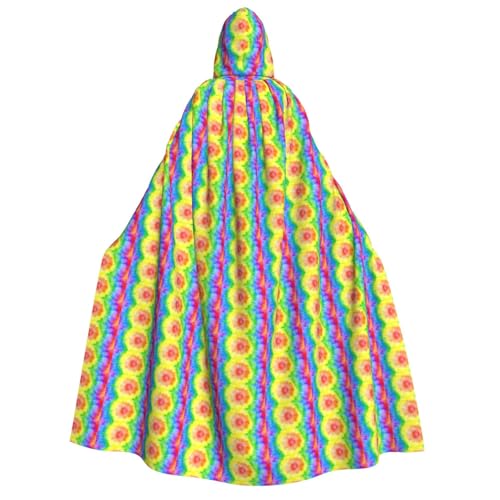 Unkhtt Kapuzenumhang mit Batikdruck, für Herren, Damen, Teenager, Kinder, für Karneval, Kostümpartys, Halloween, Cosplay von Unkhtt