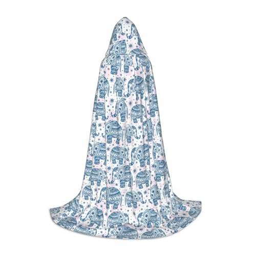 Unkhtt Kapuzenumhang mit Boho-Elefanten-Druck, für Herren, Damen, Teenager, Kinder, für Karneval, Kostümpartys, Halloween, Cosplay Unkhtt Kapuzenumhang mit Boho-Elefanten-Druck, für Herren, Damen, Teenager, Kinder, für Karneval, Kostümpartys, Halloween, Cosplay von Unkhtt