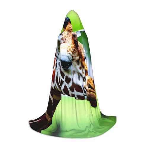 Unkhtt Kapuzenumhang mit Cartoon-Giraffen-Druck, für Herren, Damen, Teenager, Kinder, für Karneval, Kostümpartys, Halloween, Cosplay Unkhtt Kapuzenumhang mit Cartoon-Giraffen-Druck, für Herren, Damen, Teenager, Kinder, für Karneval, Kostümpartys, Halloween, Cosplay von Unkhtt