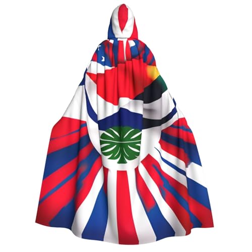 Unkhtt Kapuzenumhang mit Costa Rica-Flagge, für Herren, Damen, Teenager, Kinder, für Karneval, Kostümpartys, Halloween, Cosplay von Unkhtt