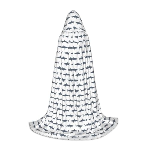 Unkhtt Kapuzenumhang mit Fisch- und Hai-Druck, für Herren, Damen, Teenager, Kinder, für Karneval, Kostümpartys, Halloween, Cosplay Unkhtt Kapuzenumhang mit Fisch- und Hai-Druck, für Herren, Damen, Teenager, Kinder, für Karneval, Kostümpartys, Halloween, Cosplay von Unkhtt